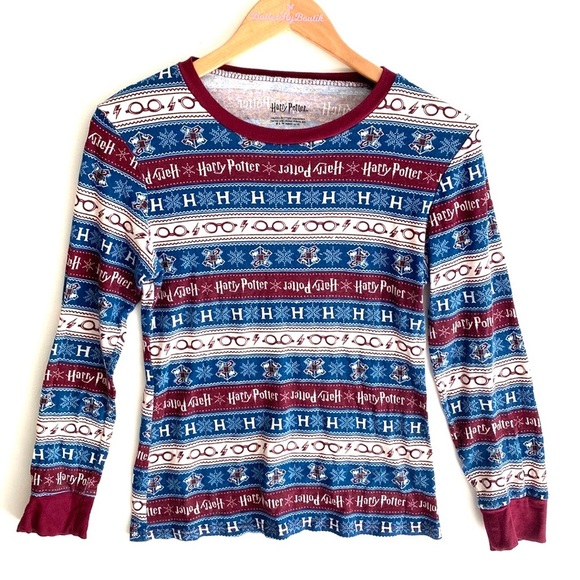 Harry Potter Print Long sleeve Thermal Top, Size M - Picture 1 of 5